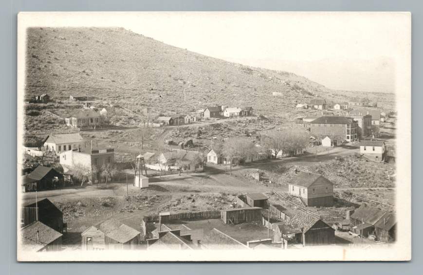 Nevada Mining Town TONOPAH? Antique RPPC Photo PostcardNye County